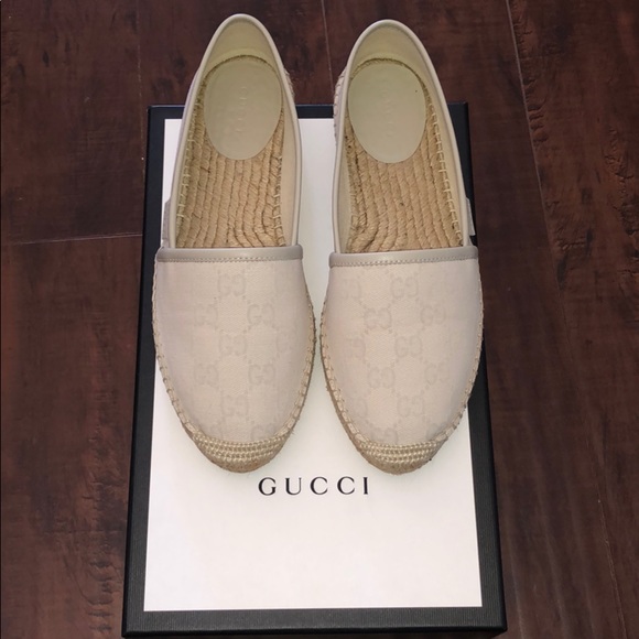 Gucci espadrilles white canvas Clearance